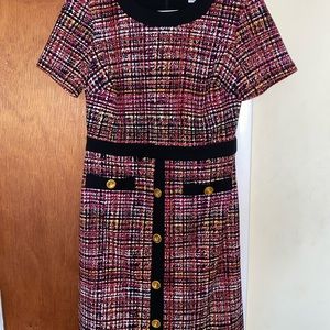 Shelby & Palmer, Midi Black/Fuscia Pink Dress